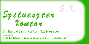 szilveszter kontor business card